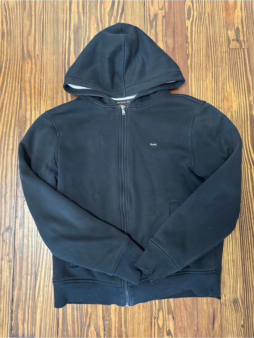 Michael Kors Black Zip-Up Hooded Sweater